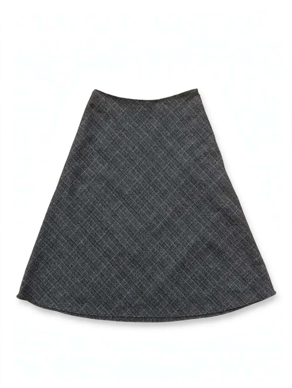 Jones Wear Petite 4P Gray Plaid A-Line Midi Skirt Lined Career Office